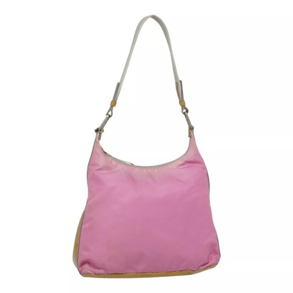 PRADA Shoulder Bag Nylon Pink Silver Auth 90242 - Picture 1 of 16